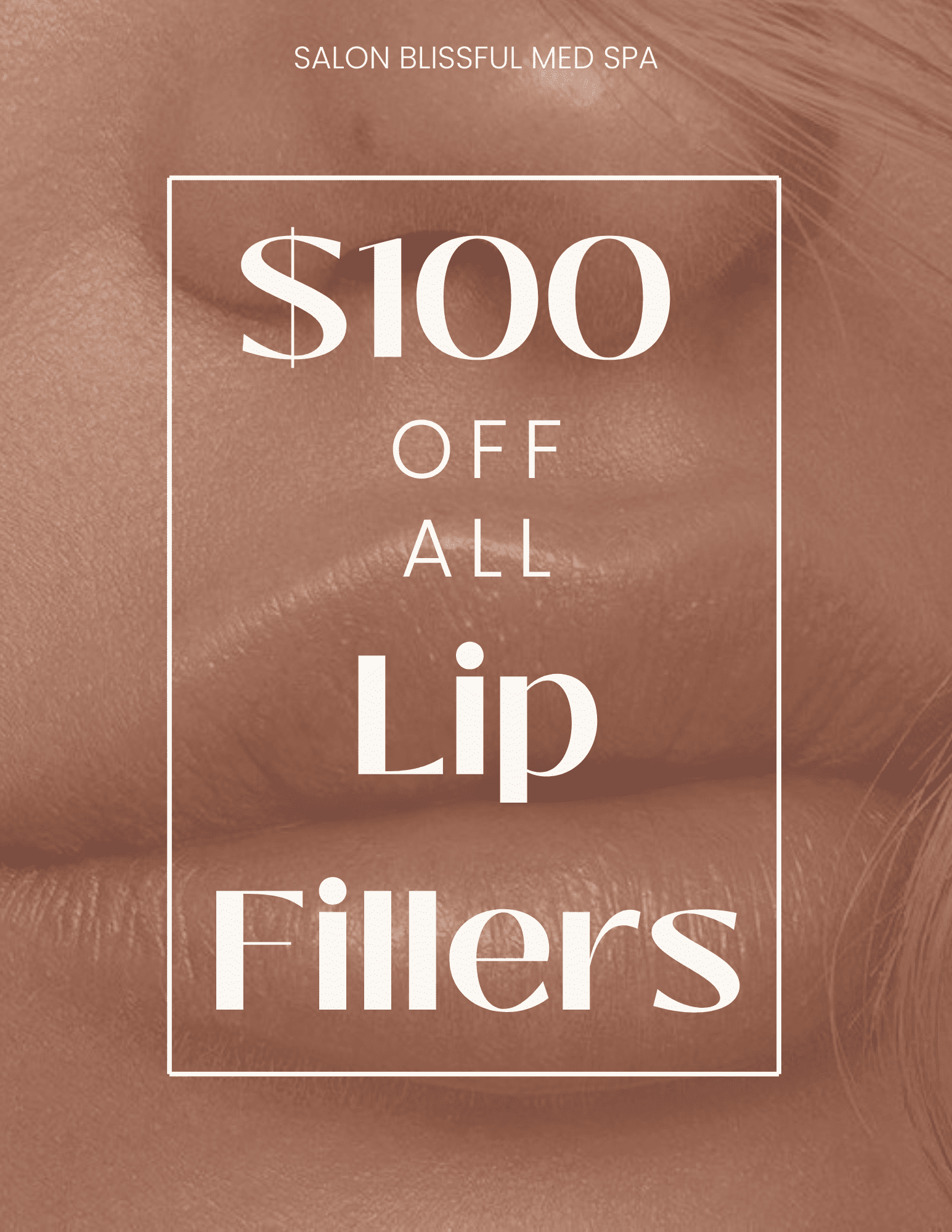 $100 off all lip fillers at Salon Blissful Med Spa.