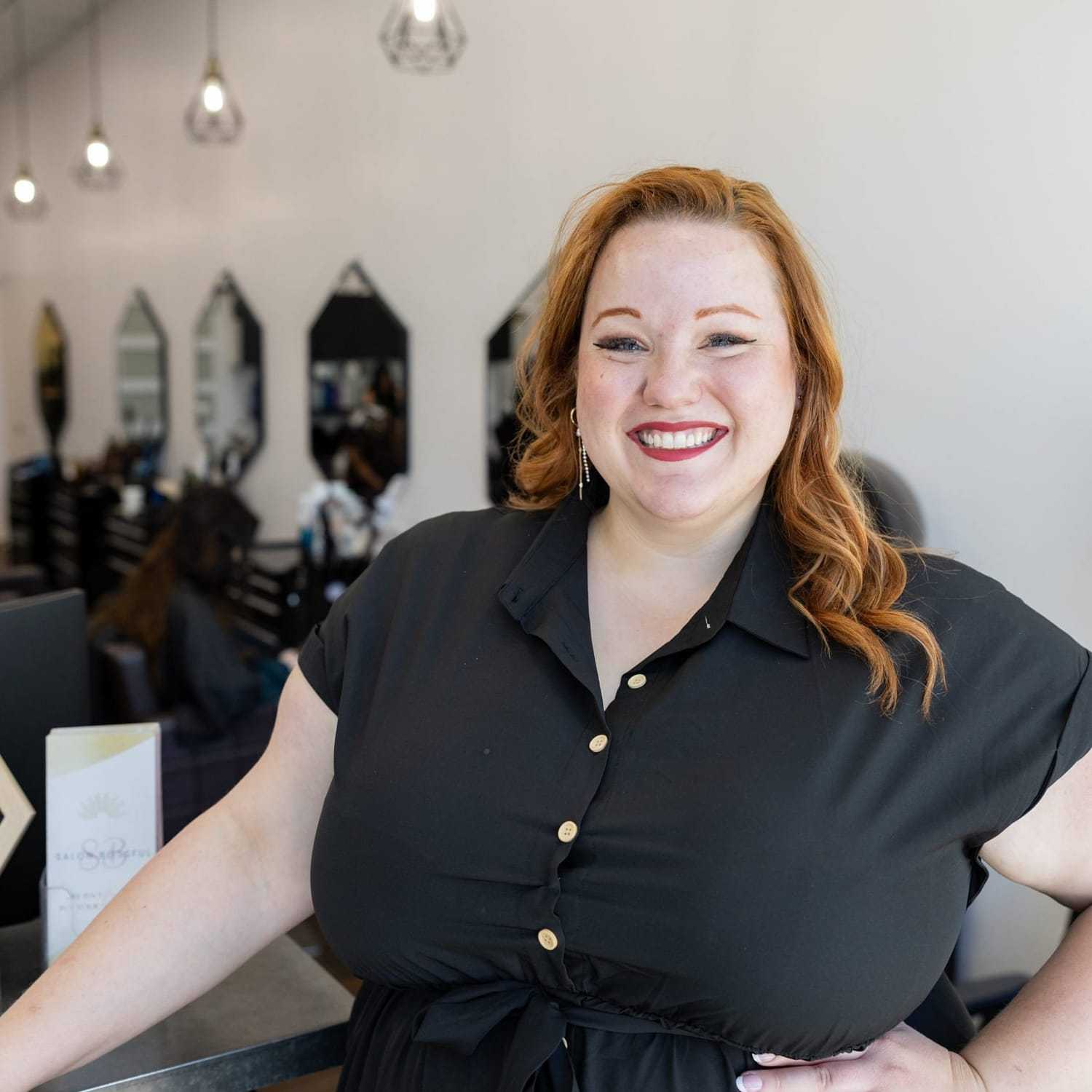 Portrait of Kate, a professional stylist at Salon Blissful Med Spa, showcasing their expertise and style.